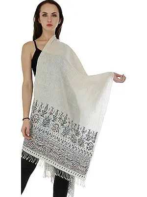 Seashell Dupatta from Gujarat with Rogan Art