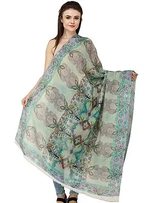 Loden-Frost Digital-Printed Shawl from Amritsar