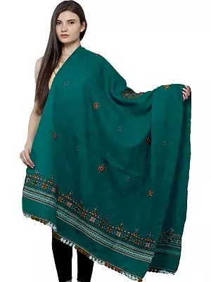 Shawl from Kutch with Central Embroidered Chakra and Mirrors