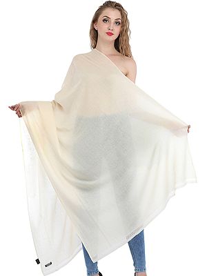 Plain Woven Pure Cashmere Shawl from Nepal