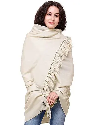 Wood-Ash Pure Pashmina Shawl from Nepal With ZigZag Weave