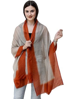 Gray Stole from Amritsar with Dyed Solid Border