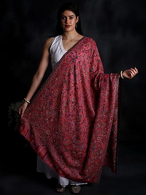 Kani Jamawar Shawl from Amritsar with Multicolor Floral Vines