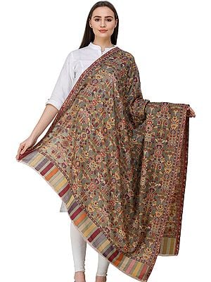 Kani Jamawar Shawl from Amritsar with Woven Flowers in Multicolor Thread