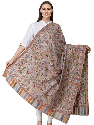 Kani Jamawar Shawl from Amritsar with Woven Flowers in Multicolor Thread