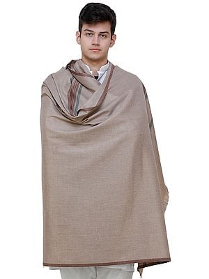 Men's Shawl from Punjab with Woven Border