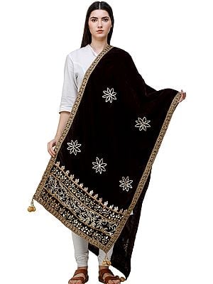 Dupatta from Amritsar Embellished with Gota Patches on Border and Mirrors
