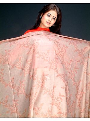 Beige Shawl with Antique Kashmiri Design
