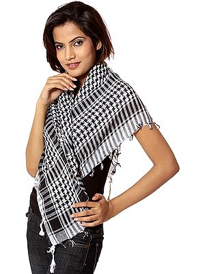 Black and White Arafat Scarf