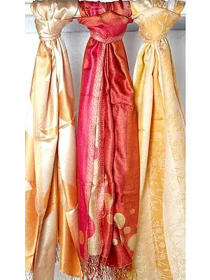 Lot of Three Silk-Wool Scarves