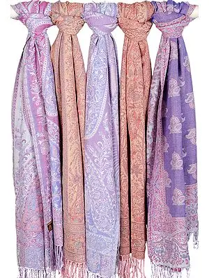 Lot of Five Jamawar Stoles