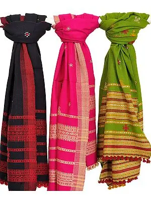 Lot of Three Shawls from Kutchh