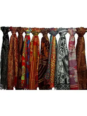 Lot of Ten Jamawar Stoles