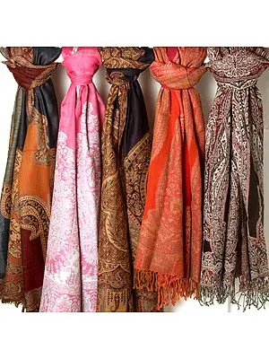 Lot of Five Jamawar Stoles