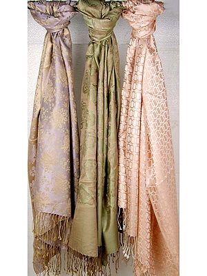 Lot of Three Double Sided Stoles