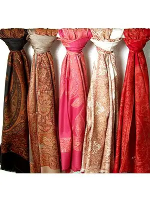 Lot of Five Jamawar Stoles
