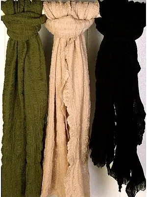 Lot of Three Crushed Angorra Stoles