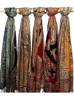 Lot of Five Jamawar Stoles