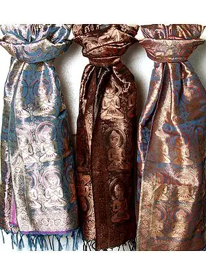 Lot of Three Stoles of Gautam Buddha