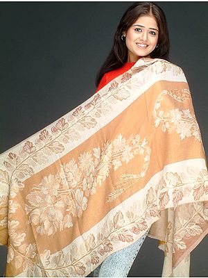 Floral Jamawar Stole with Beadwork