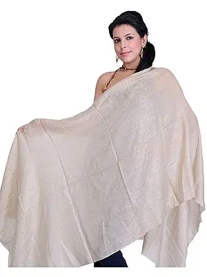 Imitation Shahtoosh Stole with Self Weave, Fine Enough to Pass through a Ring