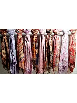 Lot of Ten Jamawar Stoles