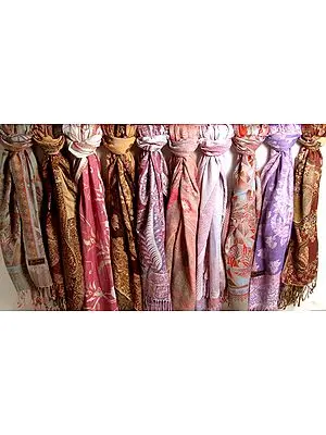 Lot of Ten Jamawar Stoles