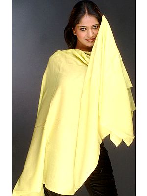 Lemon-Yellow Silk Pashmina Shawl