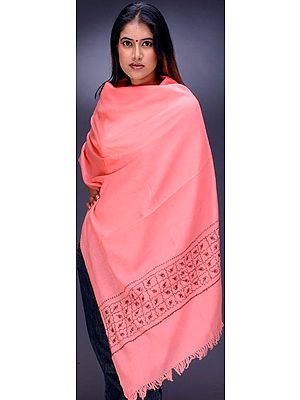 Ligh-Coral Stole from Kashmir