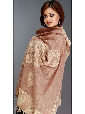 Light Brown Jamawar Shawl