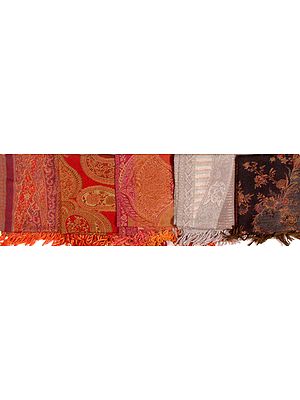 Lot of Five Jamawar Stoles