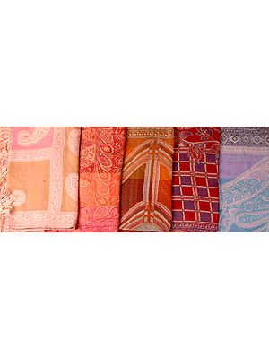Lot of Five Jamawar Stoles