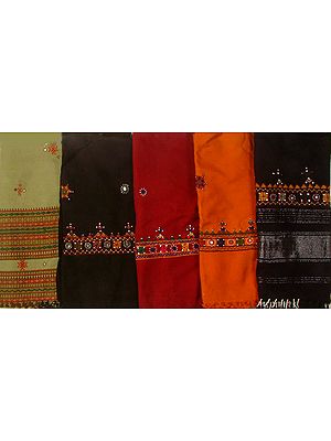 Lot of Five Shawls from Kutchh