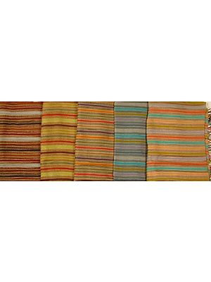 Lot of Five Silk-Wool Stoles