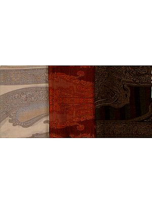 Lot of Three Jamawar Shawls