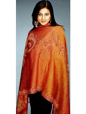 Maroon Double Sided Jamawar Shawl