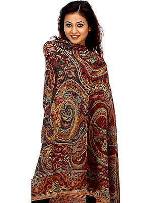 Multi-Color Jamawar Shawl with Dense Weave | Pure Wool