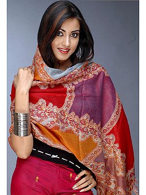 Multi-Color Jamawar Stole