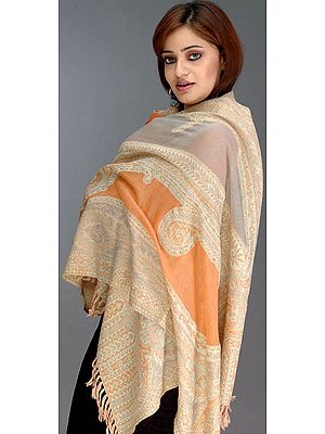 Multi-Color Jamawar Stole with Crystals
