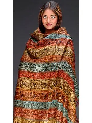 Polychrome Jamawar Shawl