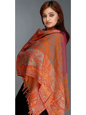 Polychrome Jamawar Stole