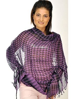 Purple and Black Arafat Scarf
