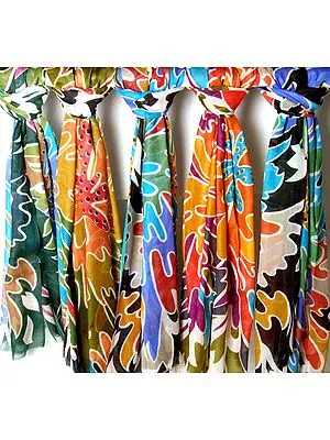 Lot of Five Stoles with Multi-Color Print