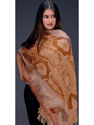 Shades of Brown on a Jamawar Stole