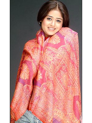 Shades of Pink in a Jamawar Stole