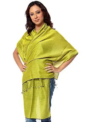 Moss-Green Water-Pashmina Stole from Nepal