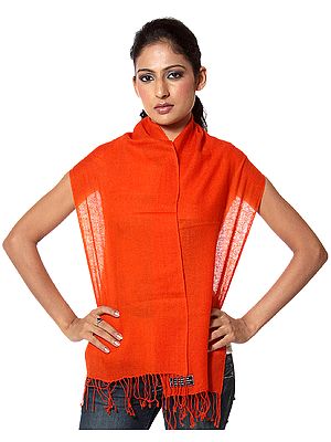 Orange Pure Pashmina Scarf from Nepal