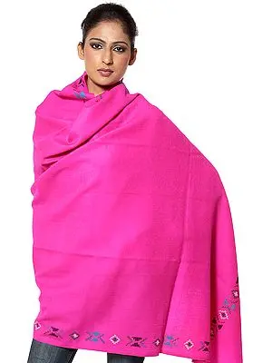 Magenta Shawl with Kullu Border