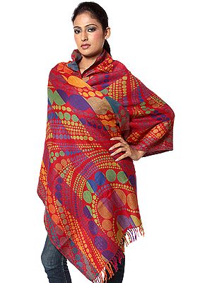 Multi-color Jamawar Stole with Woven Circles