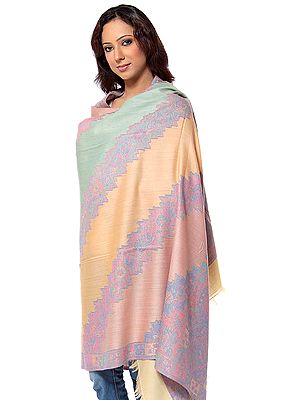 Tri-Color Jamawar Shawl